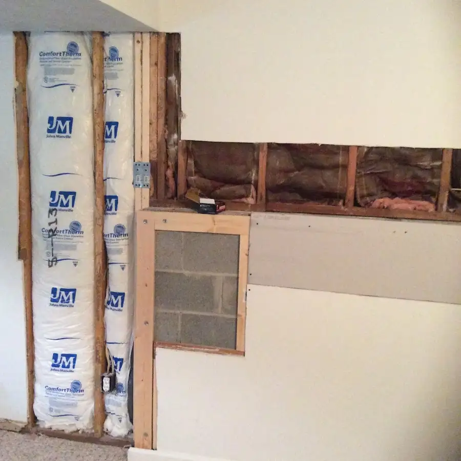 Wall insulation replacement during Basement Flood Cleanup in Shakopee